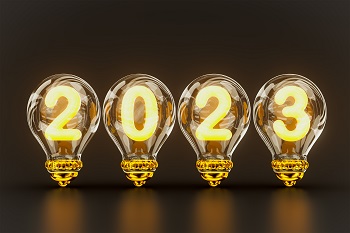 Light Bulbs with the year numbered 2023